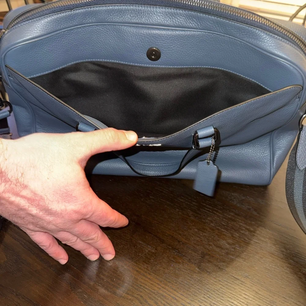Coach Navy Leather Men's Briefcase